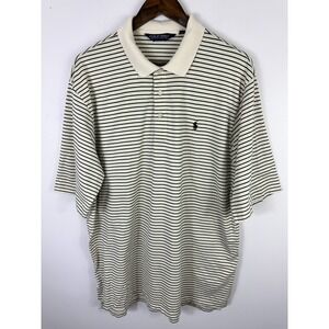 Vintage Polo Golf Mens XL Striped Shirt Ralph Lauren Pima Cotton Short Sleeve